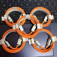 Câble de charge PD pour téléphone portable en nylon tressé orange 60W, type C vers USB C, pour iPhone 17 Pro Max 16 15