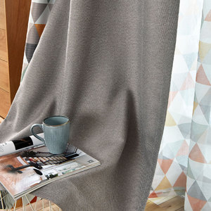 Tissu de rideau imprimé géométrique triangulaire 100% polyester, aspect <span class=keywords><strong>lin</strong></span>, filtrant la lumière, vendu <span class=keywords><strong>au</strong></span> <span class=keywords><strong>mètre</strong></span> - Product Image 5