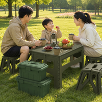 Table pliante portable en plastique pour l'extérieur, camping, pêche, pique-nique, jardin, plage, voyage
