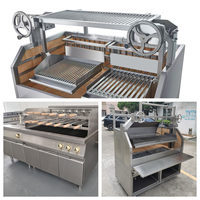Grill traditionnel argentin Gaucho Asado Parrilla Santa Maria en acier inoxydable au charbon de bois, équipement de cuisson