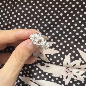 S925 Pure Silver Retro Palace Style Iris Ring Artistic Luxurious Flower Ring <b>Cut</b> <b>Stone</b> Rhodium Plated Niche Design <b>for</b> Women - Product Image 1