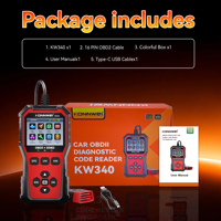 Escáner Universal para Automóviles Herramienta de Diagnóstico Obd2 Konnwei Kw340 Escáner de Diagnóstico para Automóviles 12v Vehículos OBD con Pantalla LCD Grande OK T31