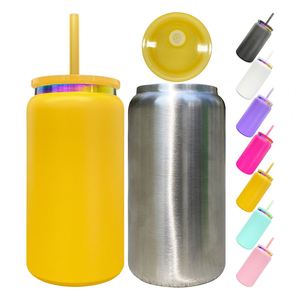Rainbow Plated Underneath Powder Coated Colored Stainless Steel Vacuum Insulated <b>Double</b> <b>Walled</b> 16oz Can Cups - Product Image 4