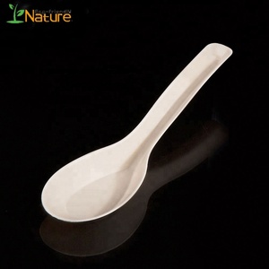 120MM cubiertos desechables <span class=keywords><strong>chino</strong></span> desechables biodegradables almidón de maíz sopa cuchara - Product Image 5