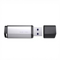 New Silver Metal USB Flash Drive USB 3.2 Gen1 PD196 64GB/128GB/256GB 5 Gbps Transfer Rate 2-Year Warranty