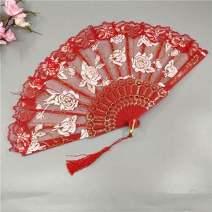 Éventail pliable en plastique à motif floral vintage en dentelle espagnole, peint à la main, en forme de cœur, idéal pour l'été, les anniversaires, les fêtes du thé, cadeau pour filles, musique - Product Image 6