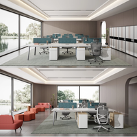 Bureau informatique moderne en bois pour 4 à 8 personnes, idéal pour l'écriture et l'utilisation d'un ordinateur portable, parfait pour les postes de travail et les espaces de bureau.