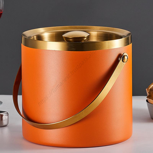 Seau à glace isotherme double paroi en acier inoxydable personnalisable de haute qualité SYH1361 avec couvercle pour le camping – Vente en gros - Product Image 3