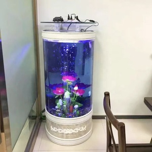 Aquariums en plexiglas demi-rond Réservoir de poissons en acrylique à cylindre debout au sol - Product Image 4