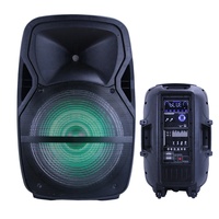 Sistema de Karaoke con Subwoofer de 400W y 15 Pulgadas, Altavoz Inalámbrico BT, Pantalla LCD, Luces LED para Fiestas, Soporte, Micrófono, Batería, Bocina Parlante