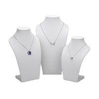 Porte-collier en cuir PU, 1 pièce, mannequin blanc, populaire, bijoux buste, vente en gros