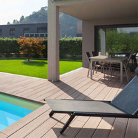 Plancher composite extérieur WPC moderne et solide - Revêtement de sol écologique imperméable à emboîtement antidérapant Garantie 5 ans