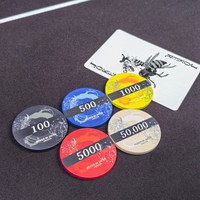 Jetons de poker en céramique personnalisables avec un style artistique japonais minimaliste, 10g, 39mm, qualité casino pour les clubs, les tournois de Blackjack