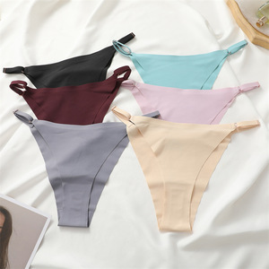 OEM donna senza cuciture Bikini mutandine biancheria intima mutandine regolabile comodo senza soluzione di continuità Bikini brasiliano mutandine infradito - Product Image 5