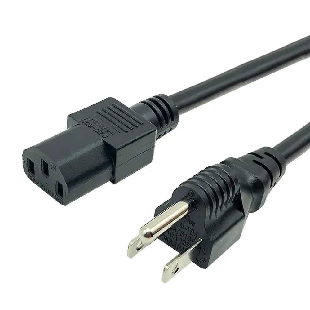 Подача электричества фен ноутбук 3 Pin C13 переменного тока черный кабель для подключения к сети американская расширение США Кан