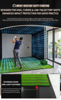 PGM Kit complet de simulateur de golf d'intérieur à montage rapide, avec structure en acier, écran d'impact, résolution 1080p, 100 jeux virtuels