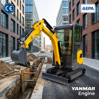 Mini-excavatrice TITAN TE18 1,8 tonne, moteur Kubota 3 cylindres refroidi par eau, excavatrice de haute qualité