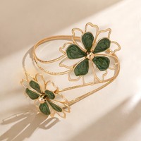 Bracelet à motif floral creux tendance, bracelet de bras polyvalent pour femmes, bracelet de bras réglable