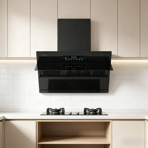 Hotte aspirante angulaire haut de gamme durable avec fonction de levage à 3 vitesses et nettoyage automatique intelligent des grilles par <span class=keywords><strong>film</strong></span> chauffant en PET - Product Image 1