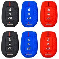 Housse de clé de voiture en silicone à 3 boutons, surface texturée, compatible avec Clio 4 5 Zoe Koleos Dacia Duster Sandero Jogger Logan Keybox Key