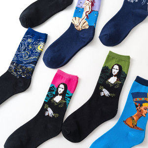 Jinhu puede personalizado Kaos Kaki Pria cesta Pendek bambú Mona Lisa divertido Calze Grosir <span class=keywords><strong>Kaus</strong></span> Kaki deportes hombres calcetines <span class=keywords><strong>Kaus</strong></span> Pria - Product Image 2