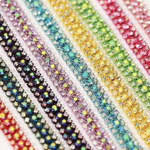 Cadena de Garra de Triple Hilera <span class=keywords><strong>con</strong></span> Malla de Cristales de Imitación, Flexible y Resistente al Óxido, para Decoración DIY de Zapatos, Bolsos, Ropa, Accesorios y Manualidades - Product Image 5