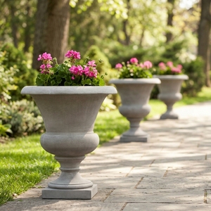 Glasfaser-Gartenurne Klassischer Hoher Blumentopf Dekorativer Außen-Pflanzkübel für Villa, Garten, Hotel, Innenhof und Landschaftsgestaltung - Product Image 6