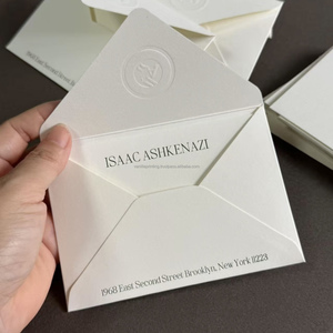 การ์ดอวยพรงานแต่งงานแบบพิมพ์ออฟเซ็ต ปั๊มร้อนลายนูน พร้อมซองจดหมาย พิมพ์ลายวานิลลา โลโก้สั่งทำได้ กระดาษแบบกำหนดเอง - Product Image 1