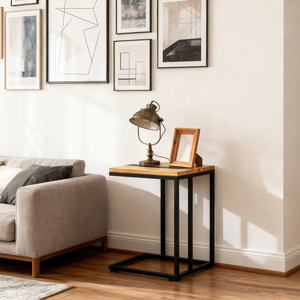 Casa naturale piccolo <span class=keywords><strong>legno</strong></span> di ulivo <span class=keywords><strong>e</strong></span> <span class=keywords><strong>resina</strong></span> tavolino lato C-a forma di tavolino per soggiorno camera da letto comodino - Product Image 2