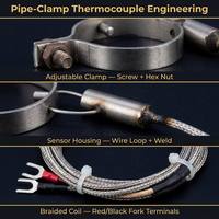 Pince de fixation HUADONG pour thermocouple, réglable, pour montage en surface sur tube extérieur