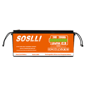 电池锂12V 24V 400Ah 300Ah 200Ah 250Ah 150Ah 120Ah 100Ah 50Ah磷酸铁锂24V 200Ah太阳能电池 - Product Image 1
