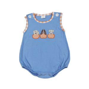 RTS Automne Chien Citrouille Broderie Mignon Bébé Filles Bulle Barboteuse Frère Allumettes Coton Spandex Enfants Vêtements Ensemble - Product Image 1