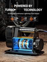 HF102-15 Heavy-Duty Multi-Functional ABS Compressor 12V Auto Inflatable Air Pump Tire Pressure Monitor Emergency Light