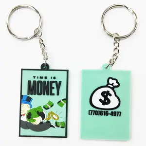 Promotional business gift custom logo 2d 3d personalized key chain soft rubber keychain with double sides