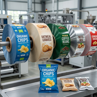 Film d'emballage laminé PET/PETAL/PET de qualité alimentaire, imprimé sur mesure, avec fermeture éclair supérieure, pour sachets de snacks, noix et thé, fabrication OEM en usine