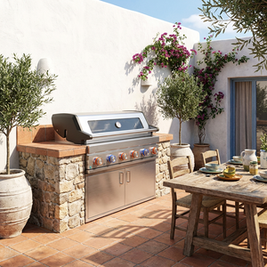 Parrilla de Gas Empotrada de Lujo Moderna y Premium con 7 Quemadores, Acero Inoxidable, <span class=keywords><strong>Cocina</strong></span> Exterior, Barbacoa de 7800 BTU, Perillas LED, Tapa de Vidrio - Product Image 1
