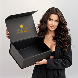 Caja de Regalo Magnética Plegable de Cartón Corrugado Rígido Grande Personalizada, Diseño Negro Mate para Vestidos de Novia, Laminación Mate - Product Image 3
