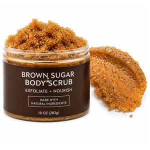 <span class=keywords><strong>Gommage</strong></span> corporel au sucre brun hydratant et exfoliant pour le visage, les mains et les pieds, combat l'acné, les ridules et les rides, avec des éclats de noix de coco et des vitamines C - Product Image 1