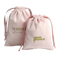 Ventes en gros de pochettes en velours rose gris à prix avantageux, pochettes en velours avec cordon de serrage pour bijoux, pochettes en velours