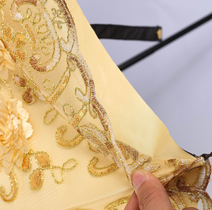Parapluie en tissu de mariage de parasol de broderie de fleur de <span class=keywords><strong>dentelle</strong></span> de Offre Spéciale avec le revêtement noir - Product Image 6