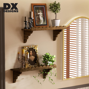 Étagères murales flottantes en <span class=keywords><strong>bois</strong></span> festonné DX Designs, lot <span class=keywords><strong>de</strong></span> 2, supports vintage, <span class=keywords><strong>rangement</strong></span> mural rustique style ferme pour <span class=keywords><strong>salle</strong></span> <span class=keywords><strong>de</strong></span> <span class=keywords><strong>bain</strong></span> et chambre - Product Image 6