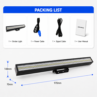 Barre lumineuse LED longue à stroboscope 480x5050 RGB + 240x5730 LED IP20, gradation linéaire 0-100%, DMX512 RDM, éclairage d'effet auxiliaire de scène