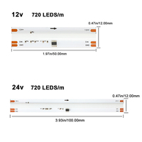 Bande LED COB adressable multicolore RGB CCT RGBW RGBCCT RGBIC 5 V 12 V 24 V pour décoration commerciale