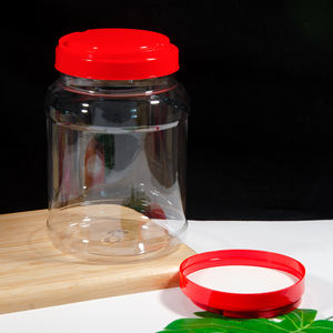 Cubo de almacenamiento de PET de grado alimenticio de 2700ml con tapa espiral hermética Tarro de plástico de uso comercial para encurtidos Aperitivos Dulces para galletas - Product Image 5