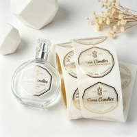 Étiquette transparente personnalisée avec impression dorée - Étiquette autocollante de luxe pour parfums et cosmétiques
