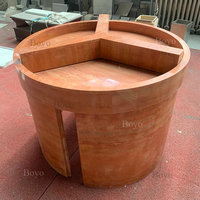 BYT001 Plan de toilette en travertin rouge double sur mesure, lavabo intégré en marbre, lavabo en pierre naturelle, fabricant