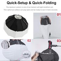 Lanterne Portable Soft Box 85cm Diffuseur de boule rapide Bowens Speed Ring Modificateur de lumière douce pour la prise de vue vidéo en direct