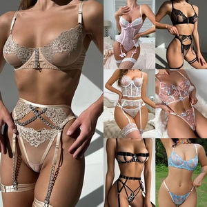 批发散装情人节内衣供应商睡衣性感两件套蕾丝女式内衣套装 - Product Image 5