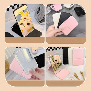 Miroir de maquillage portable et pliable, idéal pour dortoir, bureau et usage quotidien, réglable et facile à transporter - Product Image 2