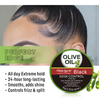 Produk Gel Penata Rambut Hitam Berkilau Alami Tahan Lama dari Minyak Zaitun Grosir Murah untuk Wanita